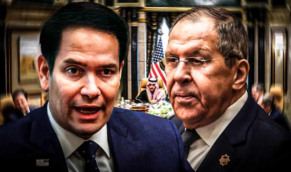 El secretario de Estado estadounidense Marco Rubio y Sergei Lavrov, ministro de Asuntos Exteriores de Rusia, lideraron la reunión. Foto: composición LR