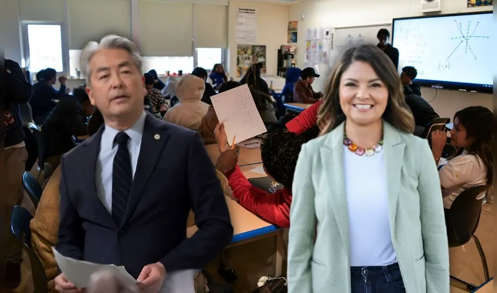 Al Muratsuchi y Lena González buscan proteger a los colegios de California de las políticas migratorias en Estados Unidos. Foto: Composición LR/ Al Muratsuchi/Lena González/CalMatters
