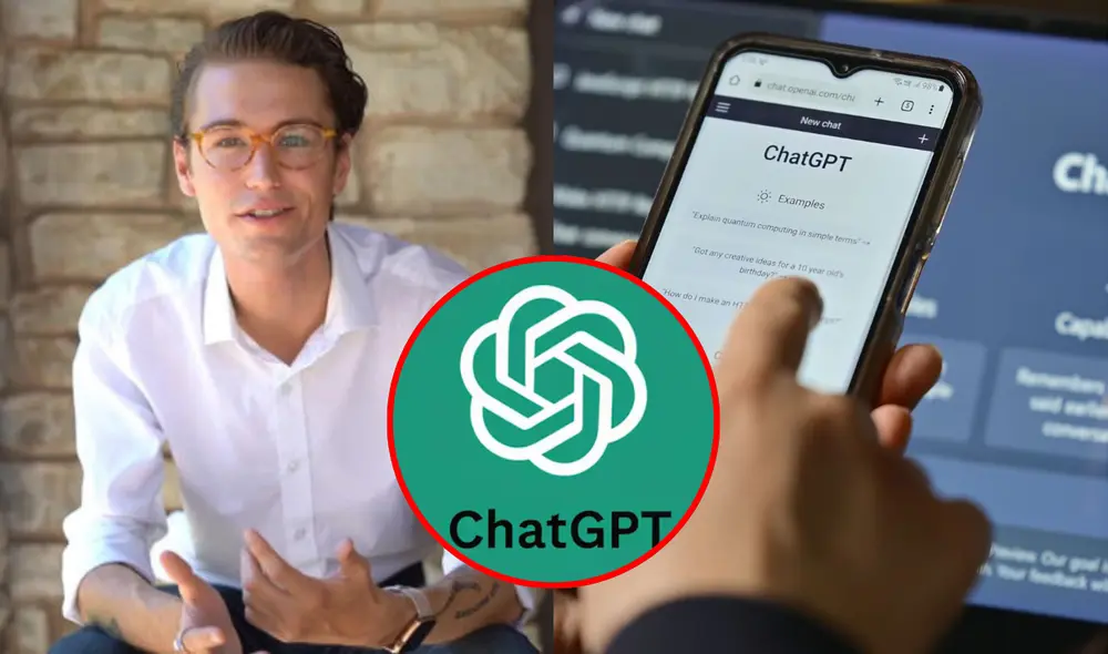 El joven estadounidense creo su empresa desde cero con ChatGPT y logró que se valorizará en 25.000 dólares, según comentó. Foto: composición LR/ChatGPT/Difusión