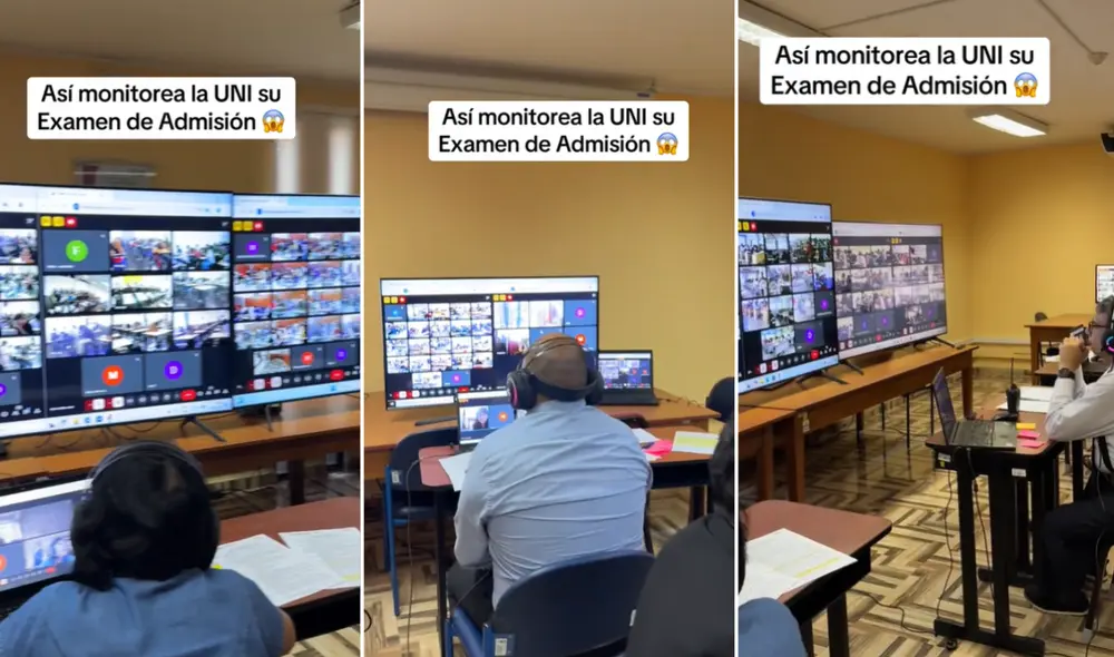 Con más de 159 cámaras en salones, profesores monitorean el examen de admisión de la UNI. Foto: composición LR/TikTok/Chisme Universitario