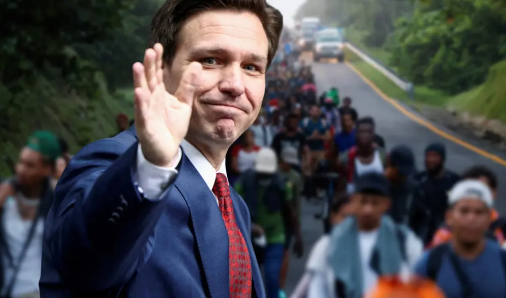 Ron DeSantis implementa medidas más estrictas en Florida para regular a los inmigrantes indocumentados. Foto: composición LR/AFP