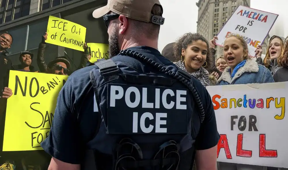Los estados 'santuario', en contraste, limitan la cooperación con ICE, protegiendo a los inmigrantes. Foto: Composición LR