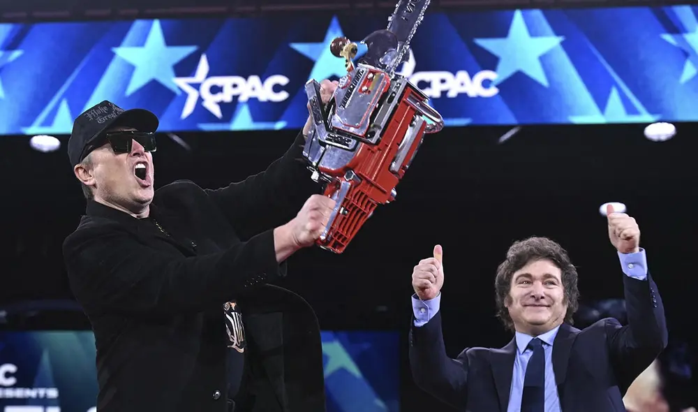 En medio de una crisis económica en Argentina, Javier Milei viajó a Estados Unidos para reunirse con Elon Musk, asistir a la CPAC 2024 y negociar con el FMI. Foto: AFP En medio de una crisis económica en Argentina, Javier Milei viajó a Estados Unidos para reunirse con Elon Musk, asistir a la CPAC 2024 y negociar con el FMI. Foto: AFP