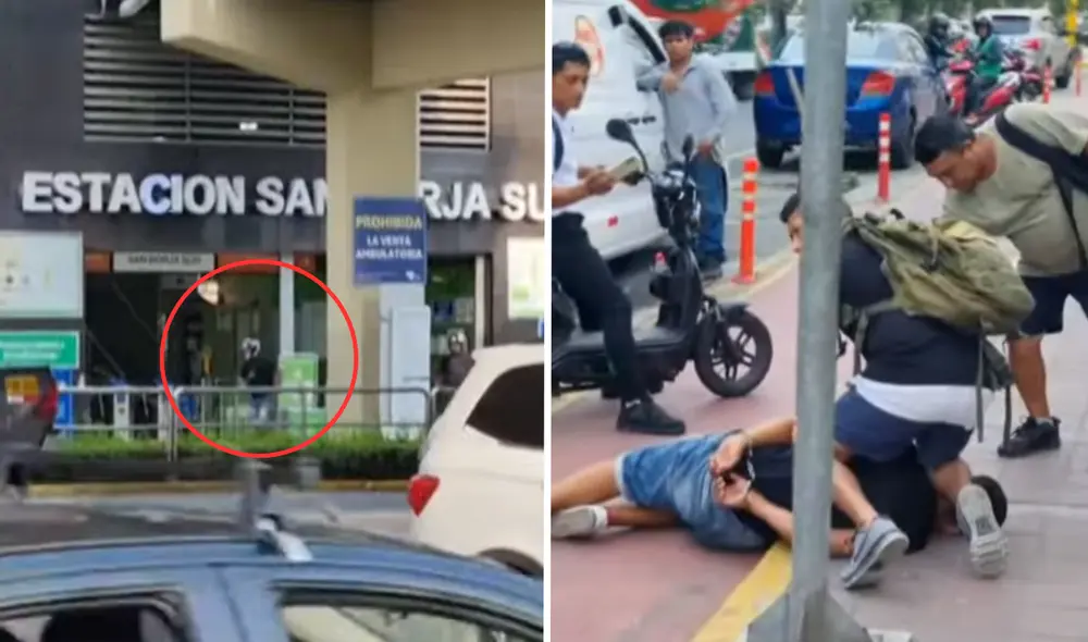 Autoridades detienen a ladrones en estación San Borja Sur del Metro de Lima. Foto: composición La República Autoridades detienen a ladrones en estación San Borja Sur del Metro de Lima. Foto: composición La República
