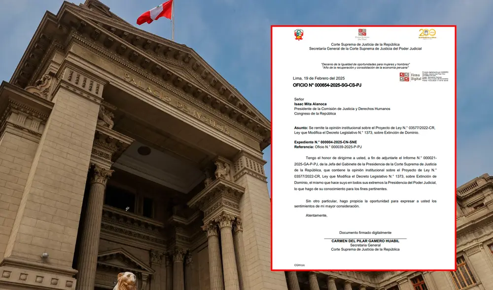 Poder Judicial encontra de la ley de extinción de dominio. Foto: composiciónLR/difusión