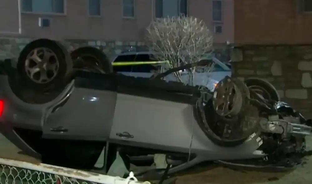 La policía investiga el robo y el accidente, mientras refuerza los patrullajes en la área. Foto: NBC Philadelphia