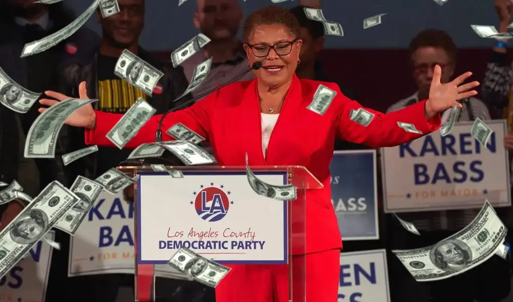 La gestión de Karen Bass anunció un nuevo incremento salarial en Los Ángeles este 2025. Foto: Composición LR/EFE