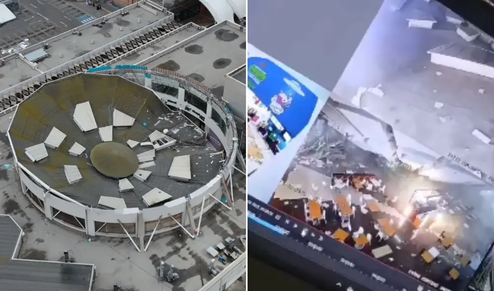 Imágenes del colapso del techo en centro comercial en Trujillo. Foto: Gredy Correa/La República