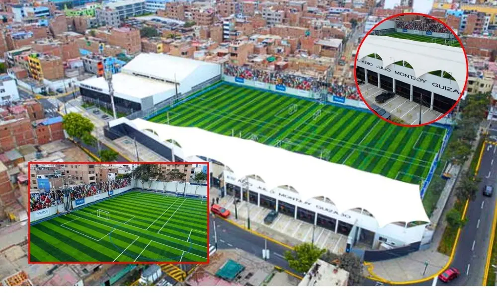 El Estadio Julio Montjoy Guizado, inaugurado en 2024 en Santiago de Surco, es un moderno recinto deportivo con capacidad para 1.600 espectadores. Foto: composición LR El Estadio Julio Montjoy Guizado, inaugurado en 2024 en Santiago de Surco, es un moderno recinto deportivo con capacidad para 1.600 espectadores. Foto: composición LR