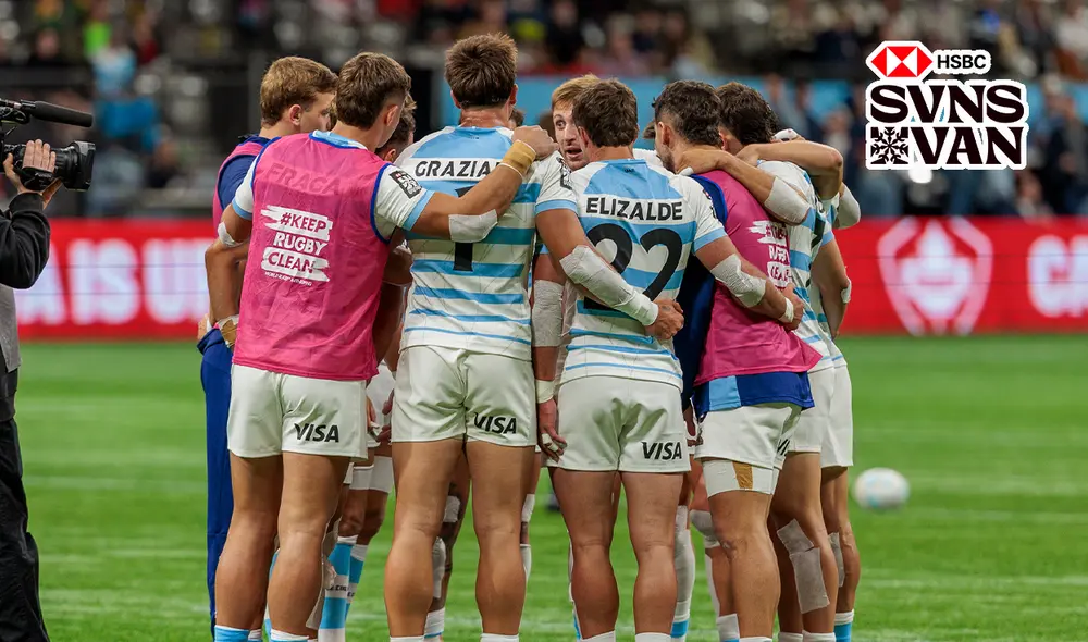 Los Pumas Seven jugaron con Francia en la última fecha de la fase de grupos. Foto: composición LR/Pumas