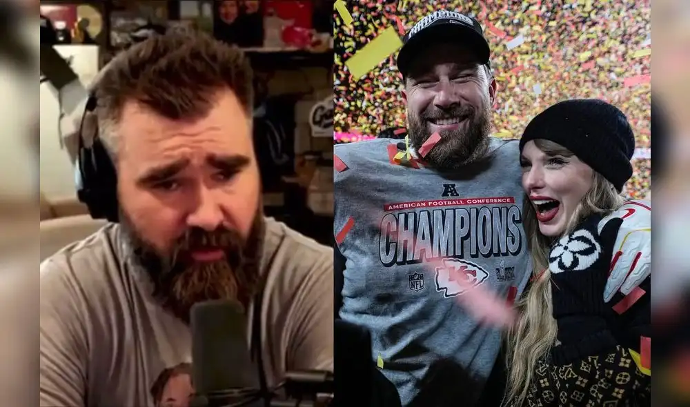 Jason Kelce revela cómo confirmó que la relación de Travis y Taylor Swift iba en serio. Foto: Composición LR/Difusión/The Steam Room