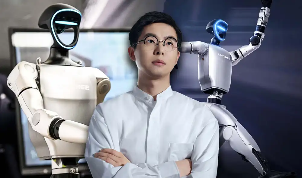 Unitree Robotics de  Wang Xingxing ha conquistado el mercado global con robots cuadrúpedos y humanoides, destacando su modelo G1, que mejora el equilibrio y movilidad gracias a avances en IA. Foto: composición LR/Unitree/AFP