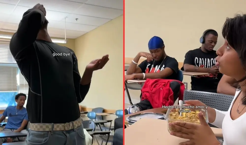 El estudiante estadounidense le dio un 7 de 10 al chaufa. Foto: composición LR / TikTok