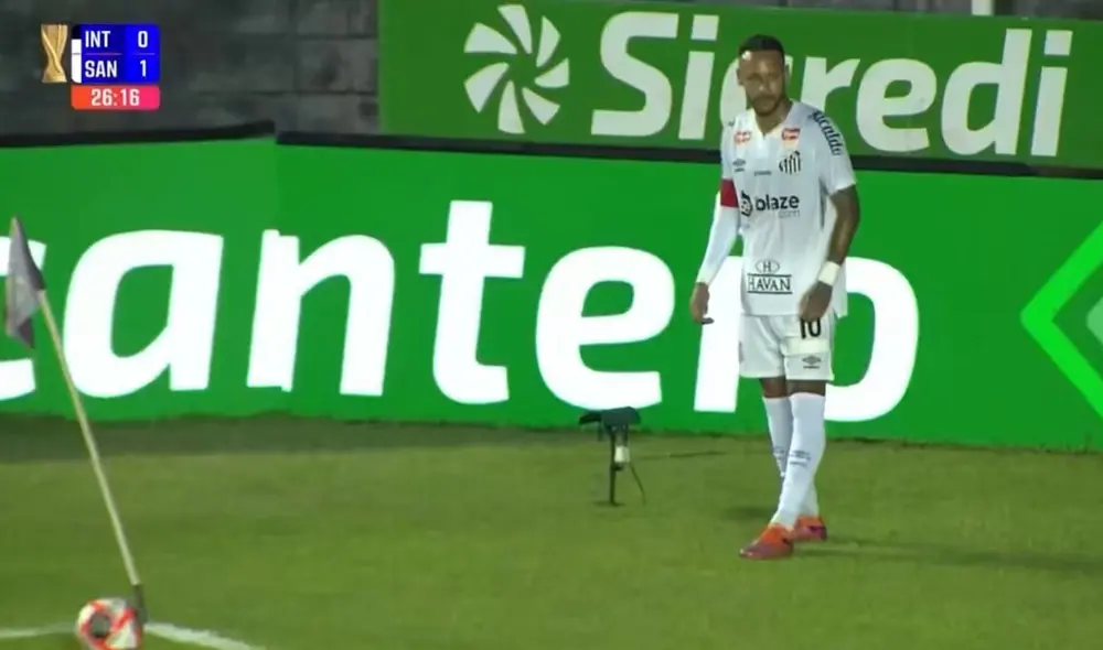 Neymar anotó su segundo gol desde su regreso al Santos. Foto: captura de X/TNT Sports Brasil