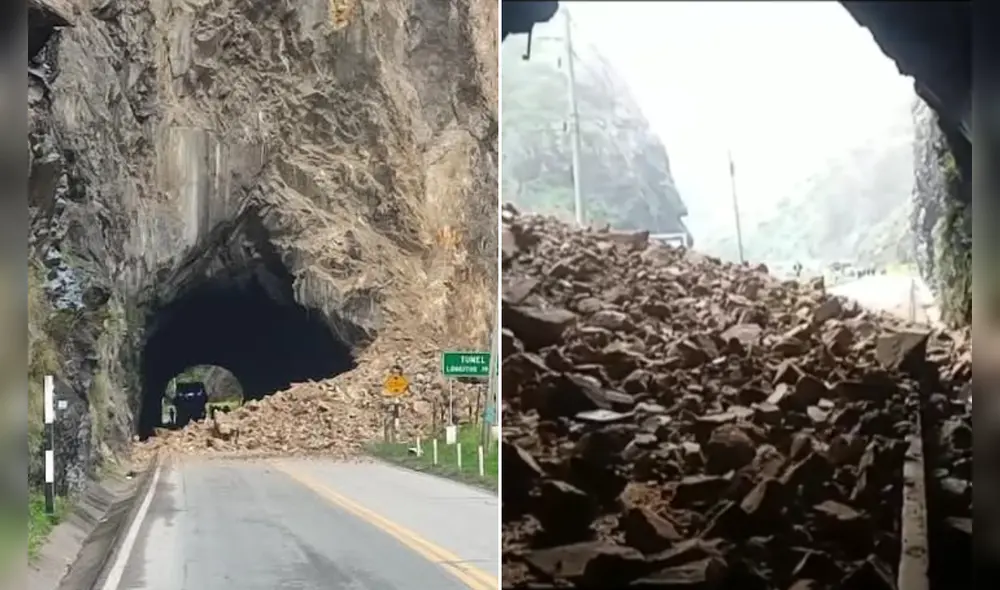 Derrumbes de rocas son frecuentes en temporada de lluvias en la sierra centro del país. Foto: Difusión