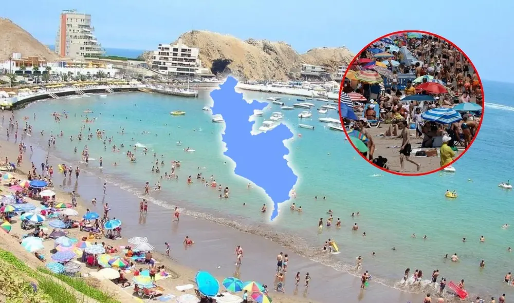 El sur de Lima colapsa por el turismo masivo y la falta de infraestructura en la playa Embajadores, conocida como el ‘Cancún limeño’. Foto: composición LR