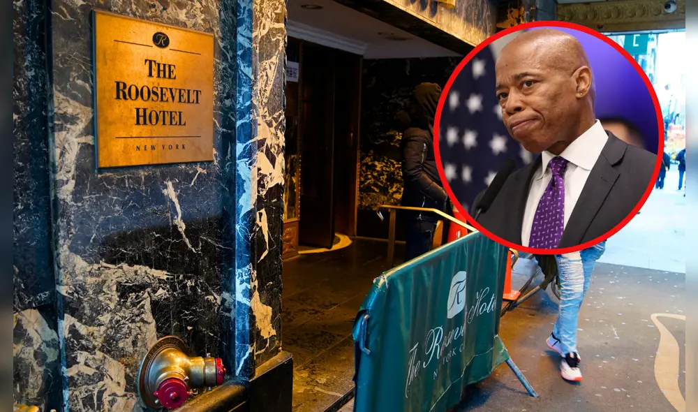 El centro de ayuda para inmigrantes en el Hotel Roosevelt fue creado en mayo de 2023 para apoyar a los solicitantes de asilo. Foto: Composición LR/AFP