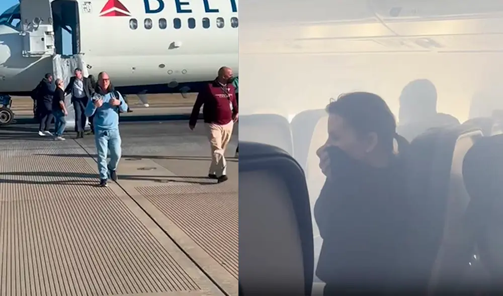 Un avión de Delta Air Lines se "llenó de humo" y obligó a aterrizar en Atlanta. Foto: Composición LR