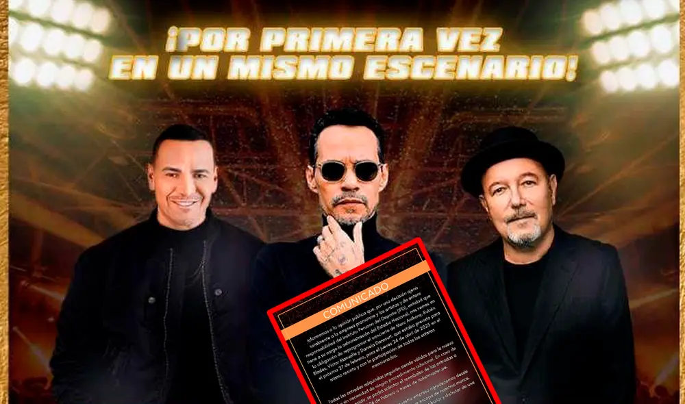 Concierto de Marc Anthony, Rubén Blades y Víctor Manuelle se realizará el jueves 24 de abril de 2025.