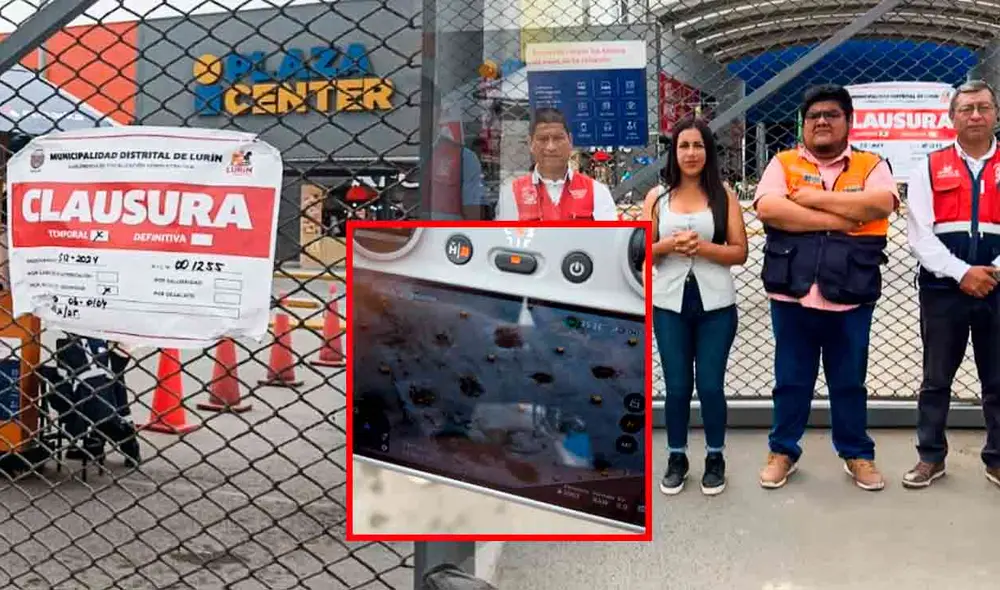 Autoridades revisan estructuras en los techos, rutas de evacuación, áreas comunes Plaza Center de Lurín y detecta irregularidades. Foto: composición LR/Municipalidad de Lurín