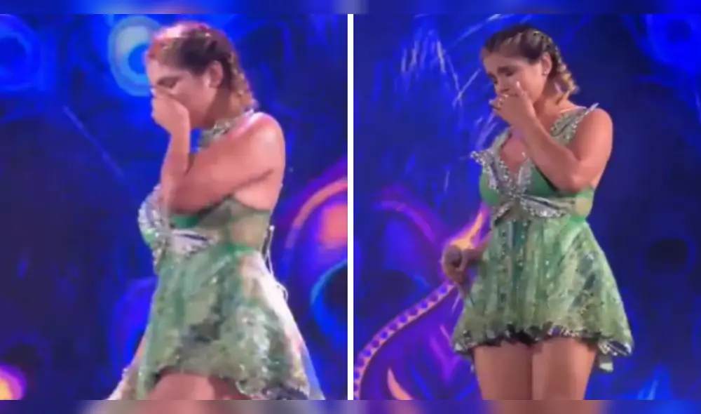 Susana Alvarado sorprendió a sus fans al detenerse unos segundos durante su concierto en Sullana. Foto: Composición LR/TikTok