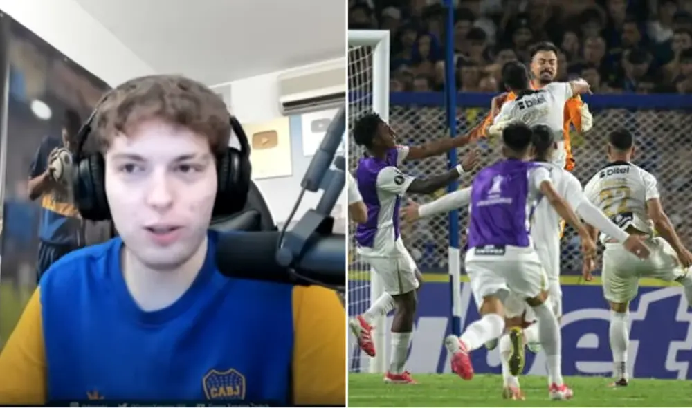 Davoo Xeneize dio la cara en su reciente transmisión en vivo tras la eliminación de Boca Juniors ante Alianza Lima. Foto: composición LR/YouTube/Líbero