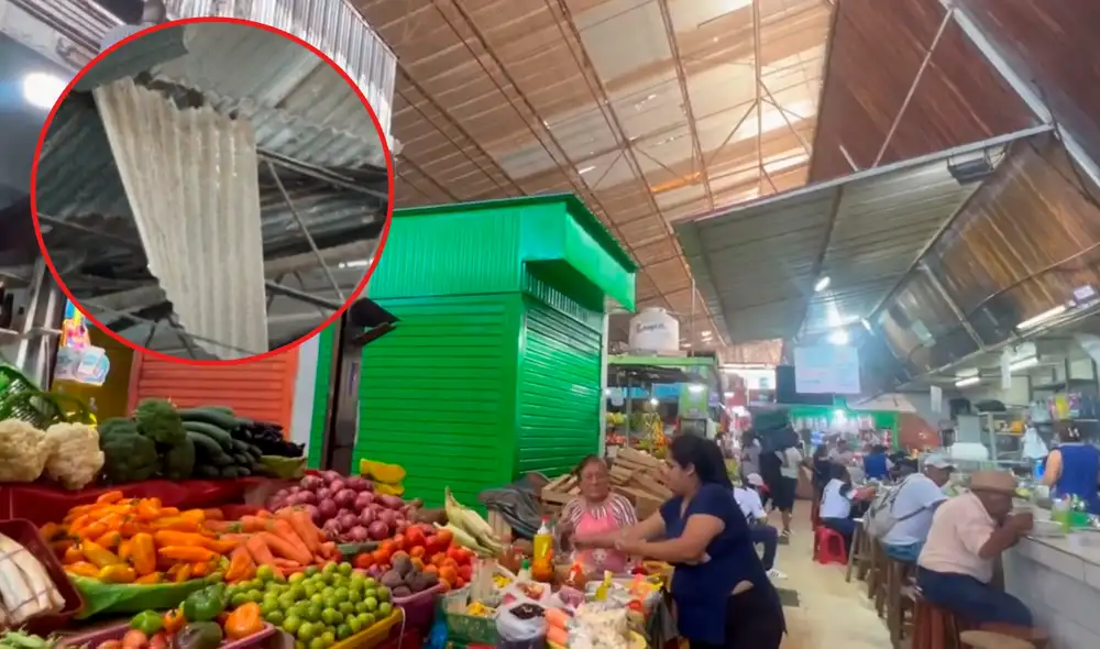 Comerciantes tienen 48 horas para retirar el techo del Mercado Central de Trujillo. Foto: composición LR/Andina/SolTv