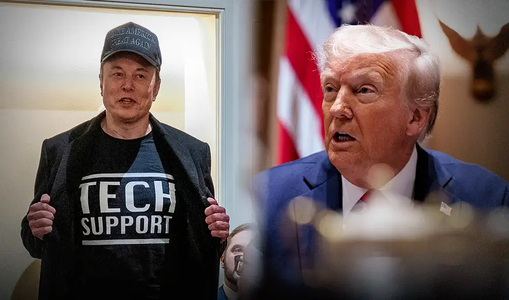 El presidente Donald Trump expresó su satisfacción con el trabajo de Elon Musk durante su primera reunión de gabinete. Foto: AFP
