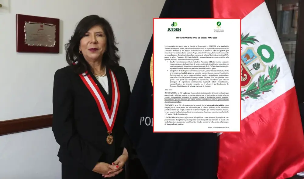 Asociaciones jurídicas respaldaron el derecho al debido proceso de Janet Tello, presidenta del PJ | Composición: LR. Asociaciones jurídicas respaldaron el derecho al debido proceso de Janet Tello, presidenta del PJ | Composición: LR.
