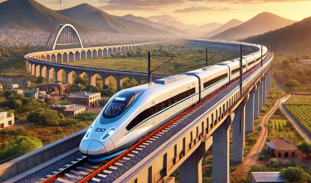 El famoso tren Querétaro - CDMX estará en funcionamiento a partir del 2027, según informe de obras del Gobierno de México. Foto: Dall-e