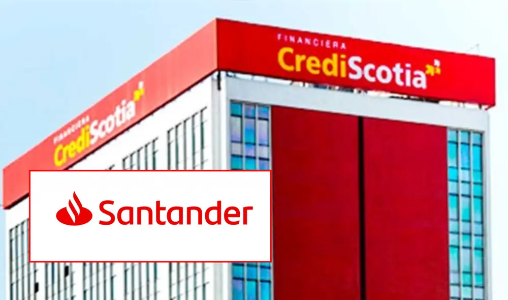 CrediScotia y logo de Santander. Foto: composición LR CrediScotia y logo de Santander. Foto: composición LR