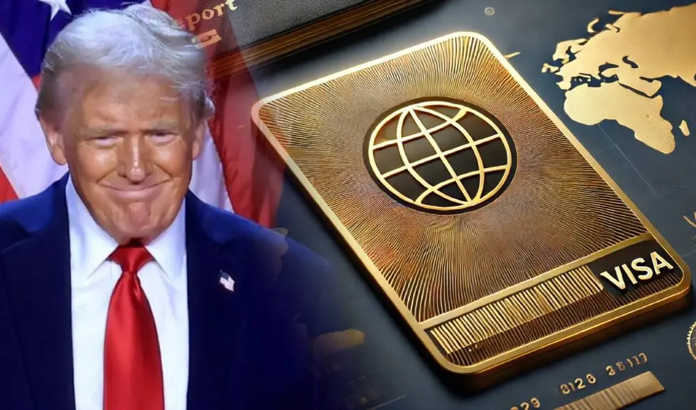 Donald Trump anunció la implementación de una 'visa dorada' para atraer la inversión extranjera. Foto: composición LR/EFE/Dall-E