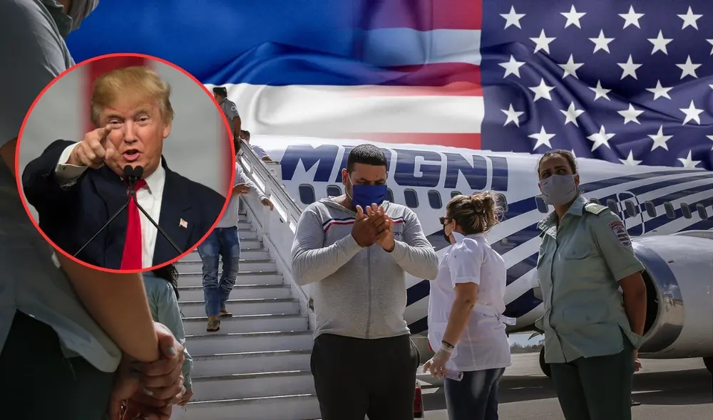 Ciudadanos cubanos deportados por la dura política migratoria de Estados Unidos. Foto: composición LR/EFE