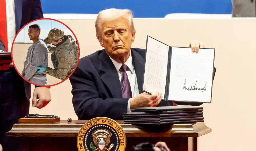 Donald Trump busca acelerar deportaciones con la Ley Enemigos Extranjeros 1978. Foto: composición LR/EFE Donald Trump busca acelerar deportaciones con la Ley Enemigos Extranjeros 1978. Foto: composición LR/EFE