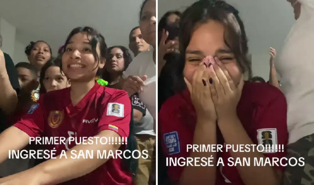 La joven venezolana alcanzó el primer puesto en la carrera de Administración de Negocios Internacionales en la UNMSM. Foto: composición TikTok/@whoxj_