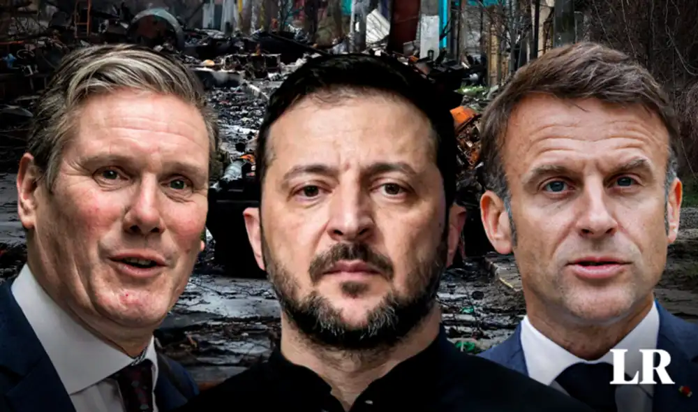 Líderes de Reino Unido, Francia y Ucrania presentan plan de paz para resolver conflicto entre Rusia y Ucrania. Foto: composición LR Líderes de Reino Unido, Francia y Ucrania presentan plan de paz para resolver conflicto entre Rusia y Ucrania. Foto: composición LR