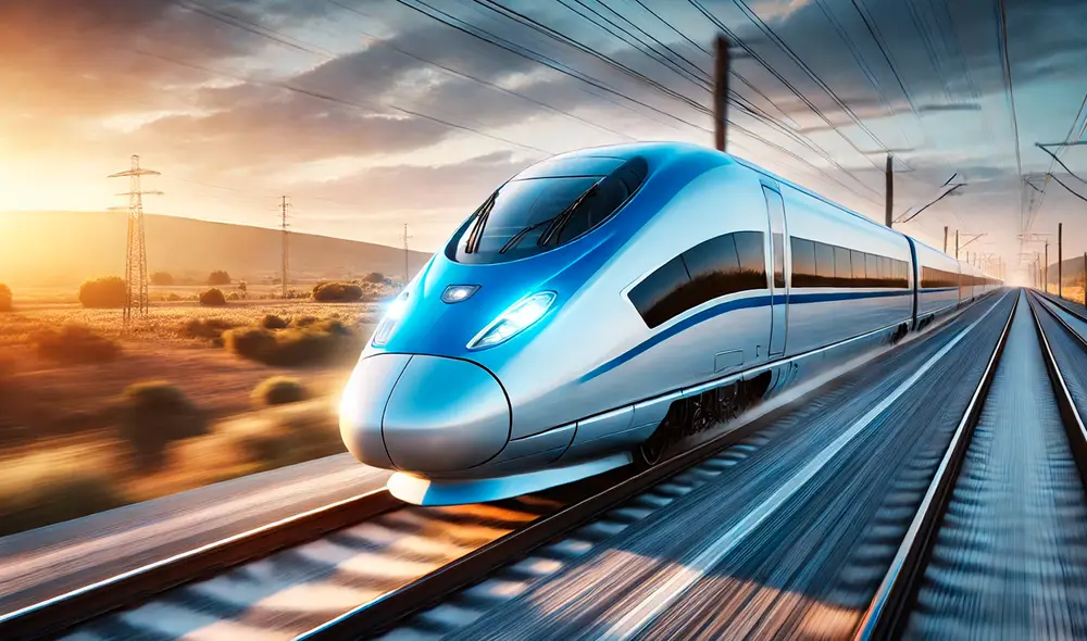 La velocidad del ferrocarril Lima-Ica podría llegar hasta los 200 km/h. Foto: ChatGPT/La República