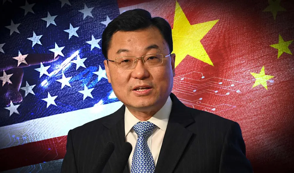 La cooperación en inteligencia artificial entre China y EE. UU. es fundamental para prevenir consecuencias imprevistas, advierte el embajador chino, Xie Feng, en la Cumbre de Liderazgo 2025. Foto: composición LR/AFP/Shutterstock