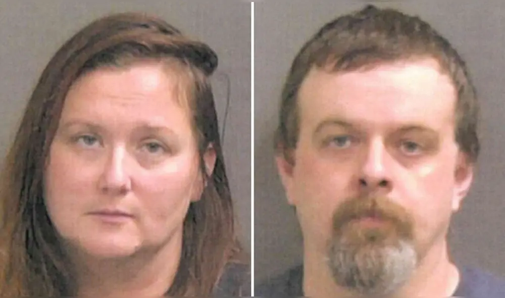 Melody y Adam Greenwood también enfrentan serias acusaciones por descuidar las necesidades básicas de su menor hijo. Foto: Munice Police Department. Melody y Adam Greenwood también enfrentan serias acusaciones por descuidar las necesidades básicas de su menor hijo. Foto: Munice Police Department.