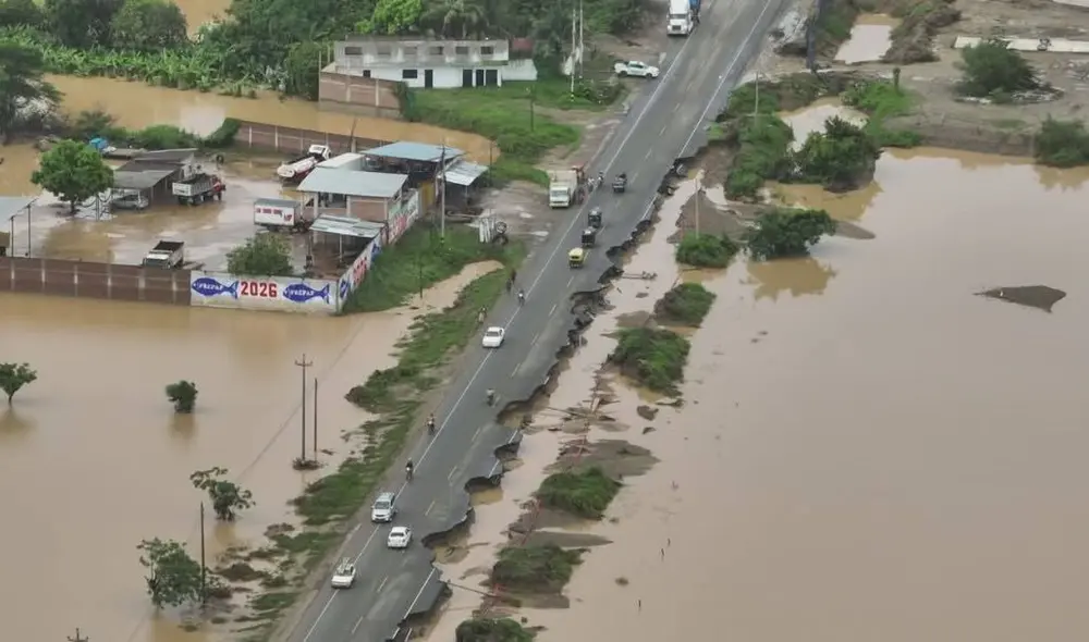 Desborde del río Tumbes deja graves daños en la región. Foto: Lr