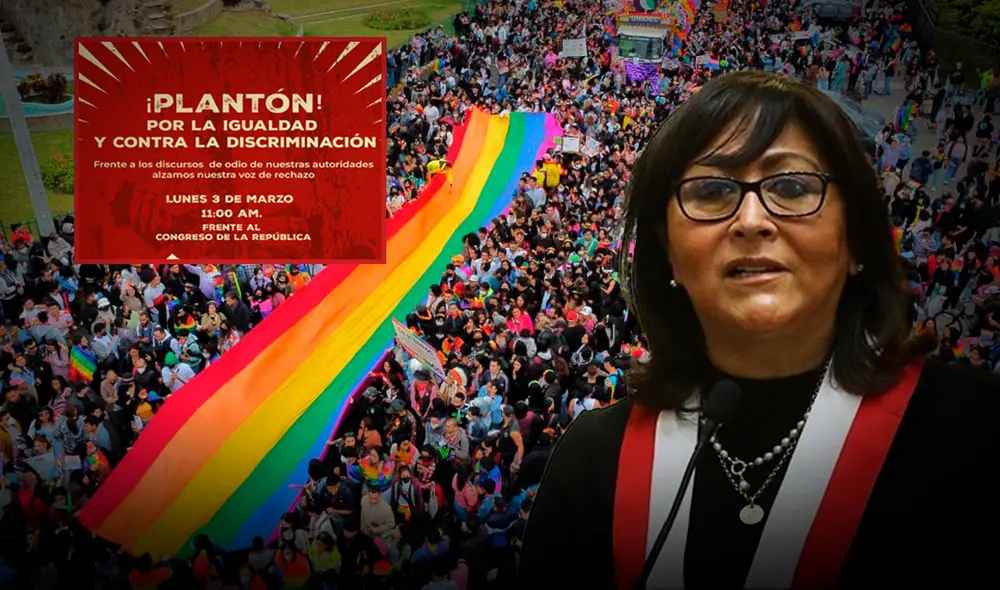 En rechazo a los comentarios de la congresista, la comunidad LGTBIQ+ anunció un plantón frente al Congreso para este lunes 3 de marzo. Foto: Composición LR