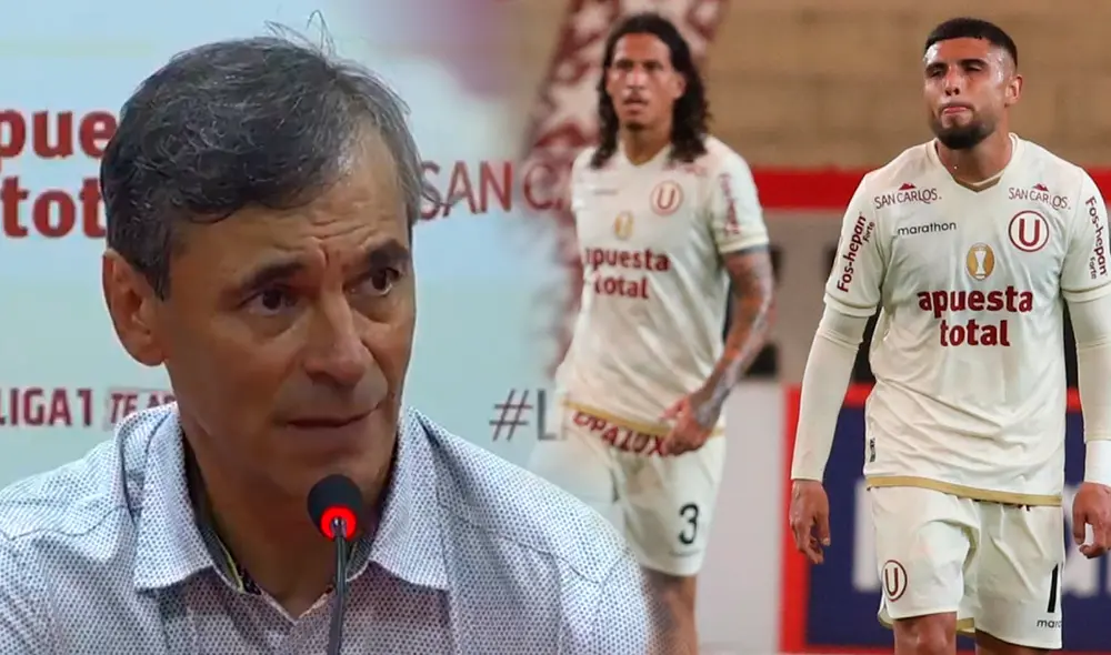 Fabián Bustos reaccionó molesto al percatarse del cruce entre Ureña y Riveros en el campo de juego. Foto: composición LR/GOLPERÚ