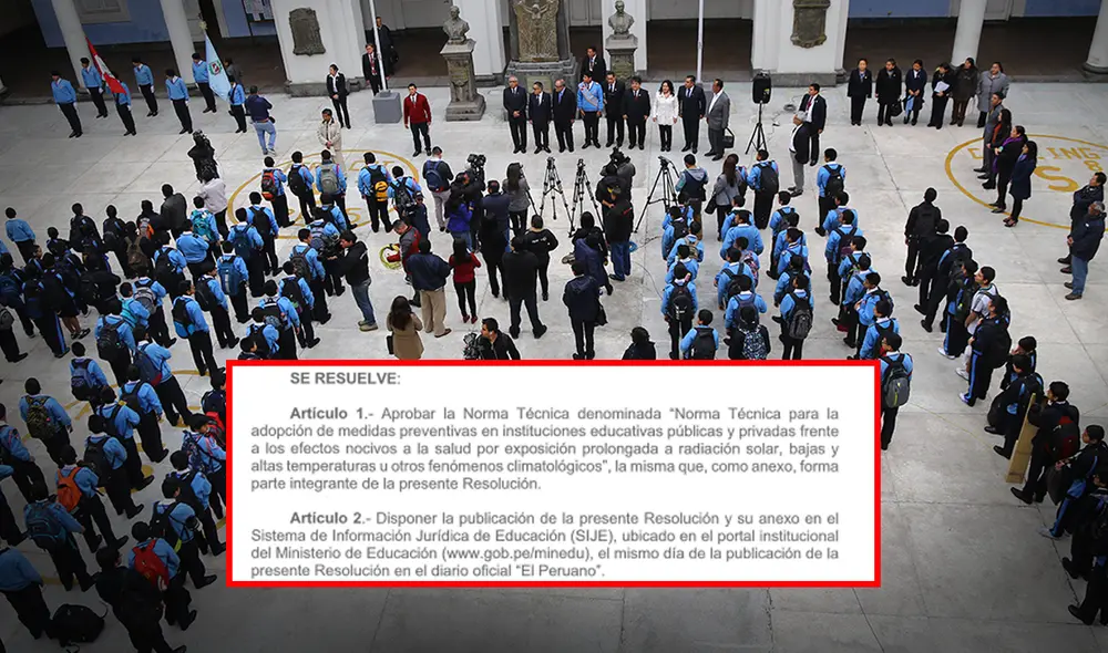 Formaciones escolares contienen actos cívicos protocolares. Foto: composición de Jazmin Ceras/La República/Minedu