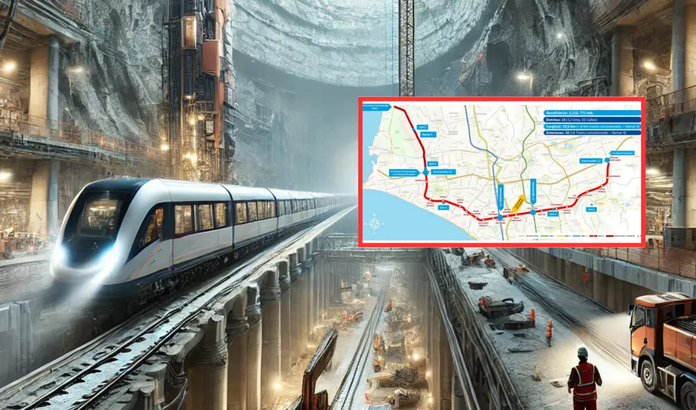 La Línea 4 del Metro de Lima y Callao está a cargo de la Autoridad para Transporte Urbano para Lima y Callao. Foto: Composición LR/ChatGPT/Andina