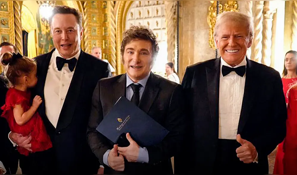 Trump destacó a Milei como un "gran líder" que ha rescatado a Argentina y mostró apertura para evaluar opciones comerciales. Foto: AFP