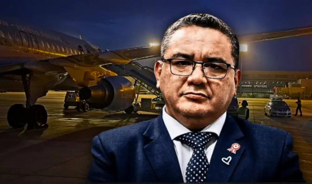 Juan José Santiváñez salió del país rumbo a Europa el 3 de marzo, tras el allanamiento de su vivienda. | Composición: Alejandra López / LR.