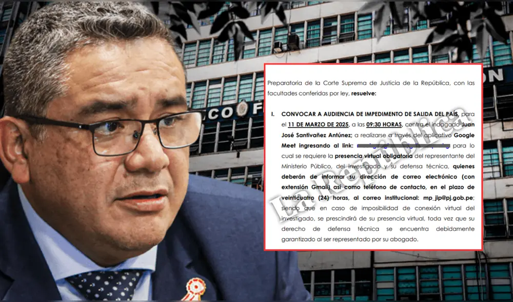 Fiscalía solicita impedimento de salida del país por 18 meses para ministro del Interior, Juan José Santiváñez, por presunto abuso de autoridad.| Composición LR. Fiscalía solicita impedimento de salida del país por 18 meses para ministro del Interior, Juan José Santiváñez, por presunto abuso de autoridad.| Composición LR.