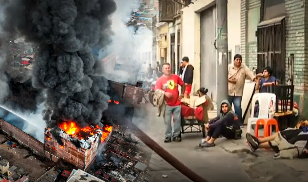 Los vecinos temen que el fuego siga escalando y alcance sus viviendas. Foto: composición Andina/Difusión