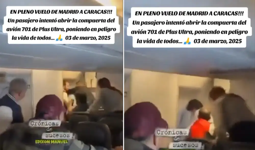 El incidente ocurrió en pleno vuelo de Madrid a Caracas. Foto: composición LR/TikTok