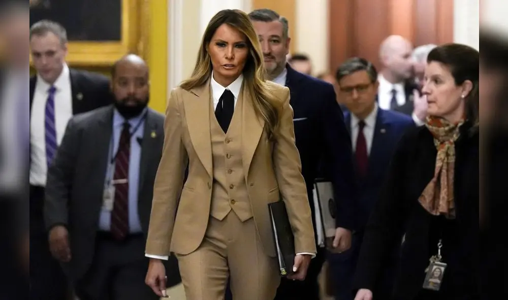 Melania Trump instó a los legisladores a dejar de lado las diferencias partidistas y a unirse en la defensa de los jóvenes. Foto: AP